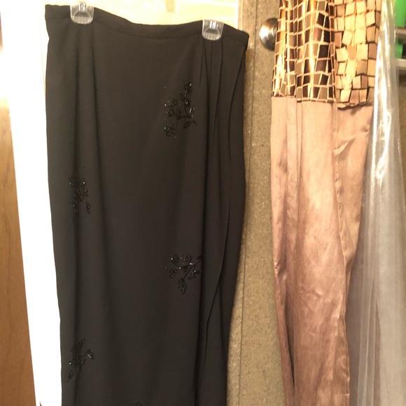 After Dark Dresses & Skirts - Long formal skirt with a touch of floral bead work